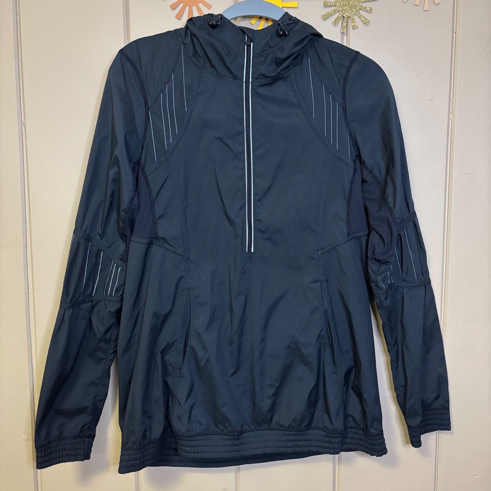 Lululemon Athletica Willpower Black Hooded Lightweight Pullover Size 6